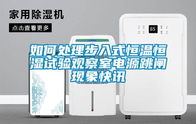 如何處理步入式恒溫恒濕試驗觀察室電源跳閘現象快訊