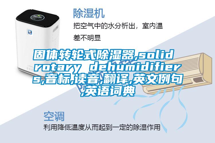 固體轉輪式除濕器,solid rotary dehumidifiers,音標,讀音,翻譯,英文例句,英語詞典