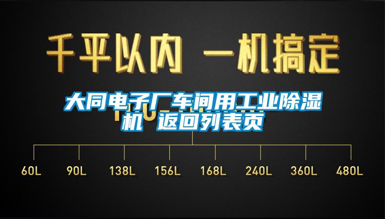 大同電子廠車間用工業除濕機 返回列表頁